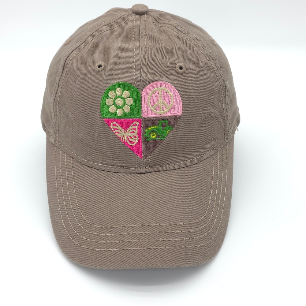 John Deere Hat Cap Womens Strap Back Brown Tractor Farm Country Western Floral